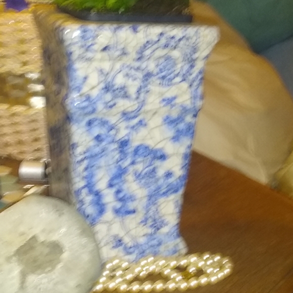 Vase chunky thick blue, white, in very good preown - Picture 8 of 8
